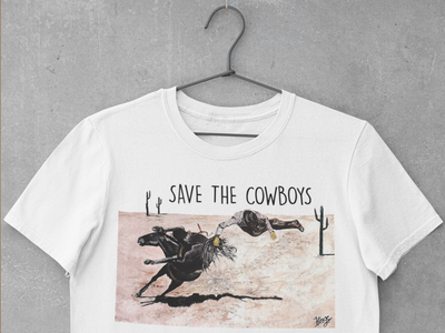 SAVE THE COWBOYS black letter  - Herren Premium Organic Shirt  Spitzstock